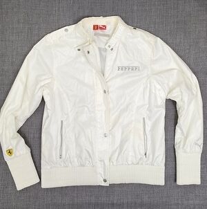Puma × Ferrari Racing White And Grey Zip Up Jacket. XL